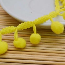 passamaneria Nastro  frangia con pon pon 11MM 12MM  50 CM Ottima Qualità