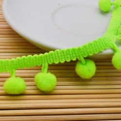 passamaneria Nastro  frangia con pon pon 11MM 12MM  50 CM Ottima Qualità