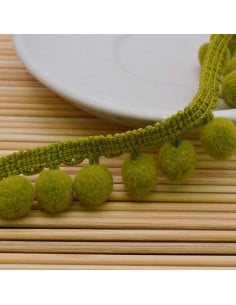 passamaneria Nastro  frangia con pon pon 11MM 12MM  50 CM Ottima Qualità