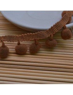 passamaneria Nastro  frangia con pon pon 11MM 12MM  50 CM Ottima Qualità