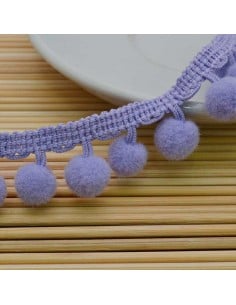 passamaneria Nastro  frangia con pon pon 11MM 12MM  50 CM Ottima Qualità
