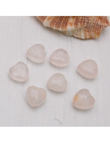 quarzo rosa  forma di cuore liscio 8.5 mm per orecchini bracciali collana gioielli