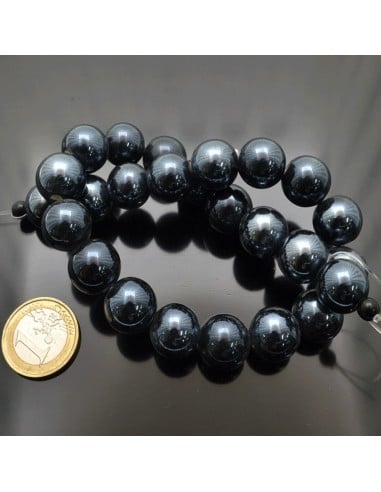 Filo di perle rotonde in ceramica smaltata 14-15 mm 25pz Gioie d'Oriente
