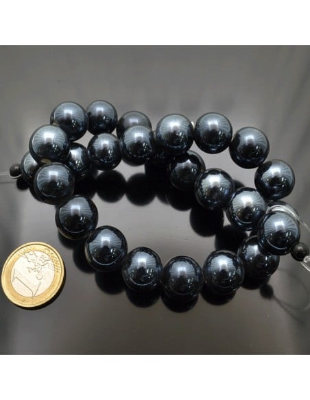 Filo di perle rotonde in ceramica smaltata 14-15 mm 25pz Gioie d'Oriente