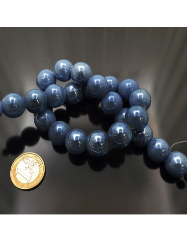 Filo di perle rotonde in ceramica smaltata 14-15 mm 25pz Gioie d'Oriente
