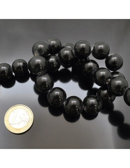 Filo di perle rotonde in ceramica smaltata 14-15 mm 25pz Gioie d'Oriente