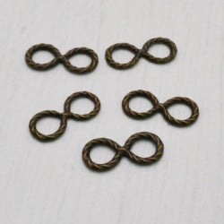 15 pz ciondoli INFINITO CONNETTORI in metallo 8 x 16 mm PER BIGIOTTERIA