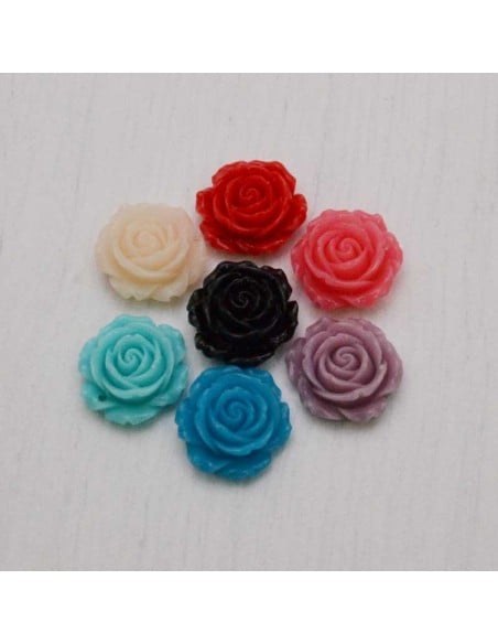 Ciondoli fiore in resina foro alto 12 mm 4pz Gioie d'Oriente