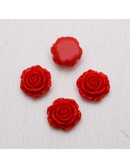 Ciondoli fiore in resina foro alto 12 mm 4pz Gioie d'Oriente