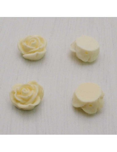 Cabochon fiori rosa in resina foro passante 14 mm 4pz Gioie d'Oriente