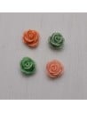Cabochon fiori rosa in resina senza foro 10 mm 5pz Gioie d'Oriente