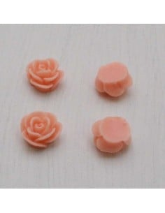 Cabochon fiori rosa in resina senza foro 10 mm 5pz Gioie d'Oriente 2