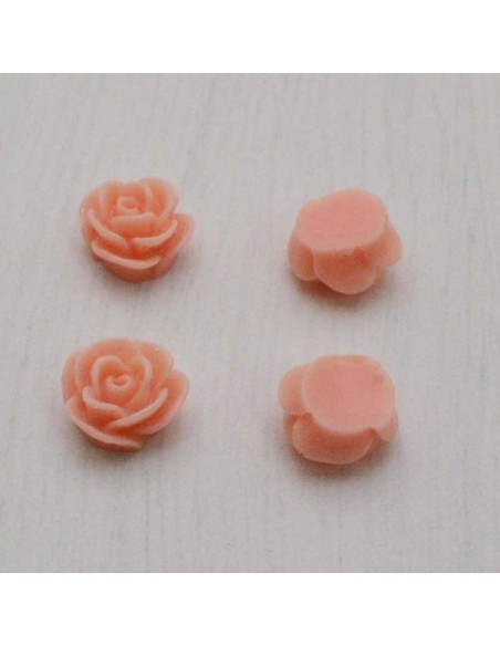 Cabochon fiori rosa in resina senza foro 10 mm 5pz Gioie d'Oriente