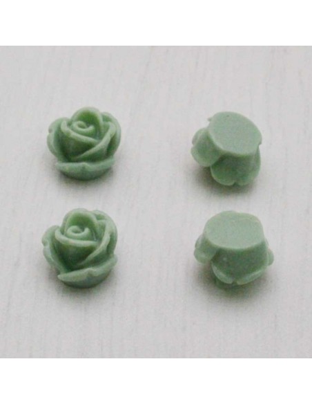 Cabochon fiori rosa in resina senza foro 10 mm 5pz Gioie d'Oriente