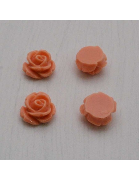 Cabochon fiori rosa in resina senza foro 10 mm 5pz Gioie d'Oriente