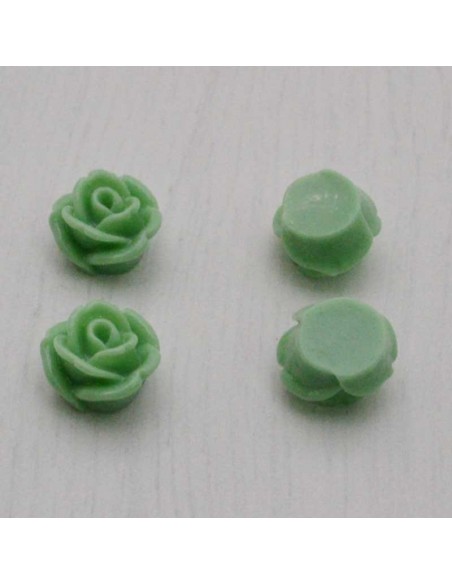 Cabochon fiori rosa in resina senza foro 10 mm 5pz Gioie d'Oriente