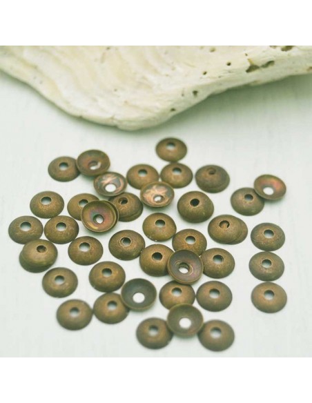 Copri perline lisci in ottone colori varianti 3mm 150pz Gioie d'Oriente