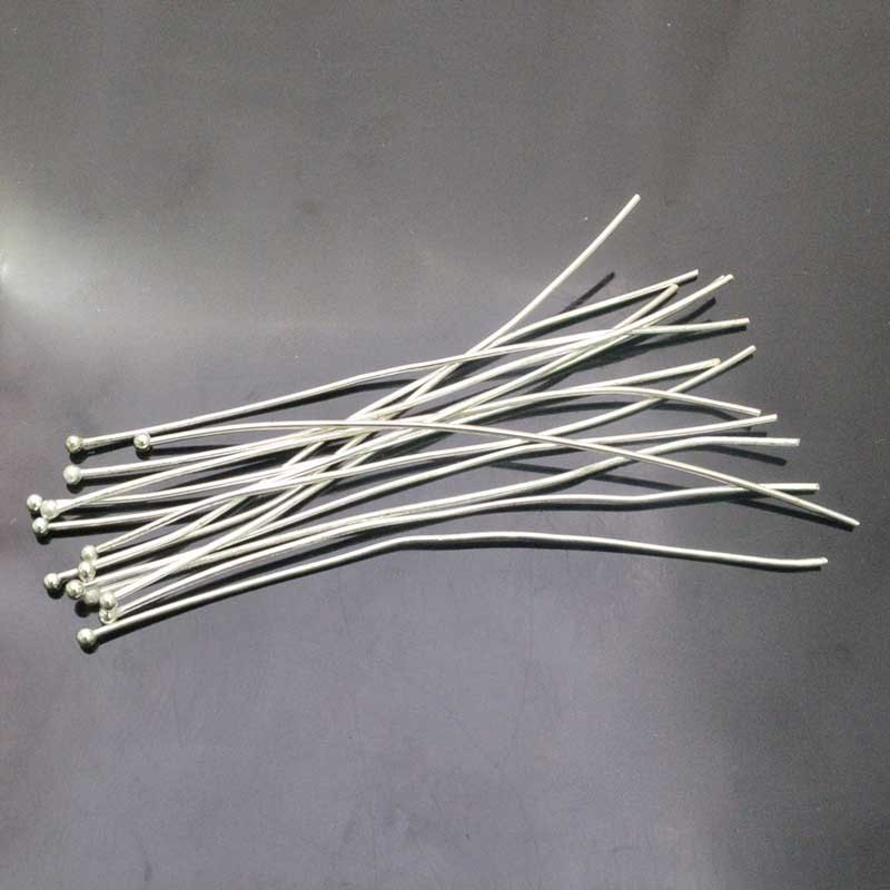 Chiodini Spilli testa Pallina 80mm in ottone 25 pz  FILO 0.5 MM