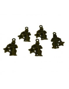 Ciondoli segno zodiacale Acquario in metallo bronzo 26x16 mm 5pz Gioie d'Oriente