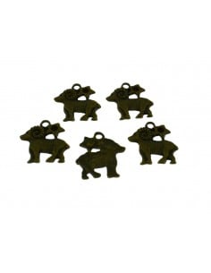 Ciondoli segno zodiacale Ariete in metallo bronzo 20x19 mm 5pz Gioie d'Oriente
