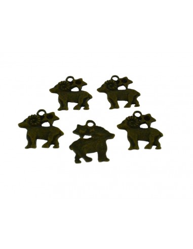 Ciondoli segno zodiacale Ariete in metallo bronzo 20x19 mm 5pz Gioie d'Oriente