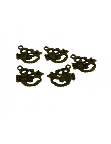 Ciondoli segno zodiacale Scorpione in metallo bronzo 20x17 mm 5pz Gioie d'Oriente