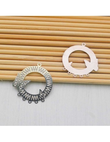 2 pz  filigrana porta Ciondoli 23 x 25 mm inox acciaio per gioielli