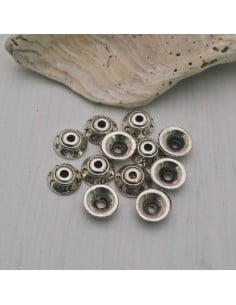 Copri perla luna e stelle in metallo argento 8mm 12pz Gioie d'Oriente