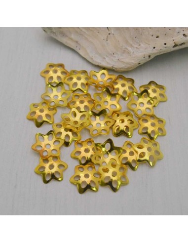 Copriperla fiore filigrana in metallo argento rodio 10mm 50pz Gioie d'Oriente
