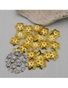 Copriperla fiore filigrana in metallo argento rodio 10mm 50pz Gioie d'Oriente