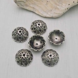 Copri perla in metallo argento 12mm 10pz Gioie d'Oriente