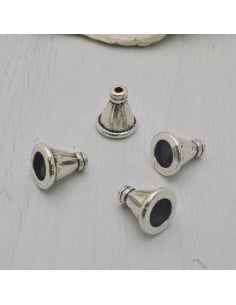 Copri perla lisci in metallo argento 10mm 4pz Gioie d'Oriente