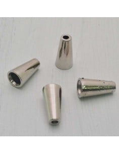Copri perla cono liscio in metallo argento 11x10mm 4pz Gioie d'Oriente