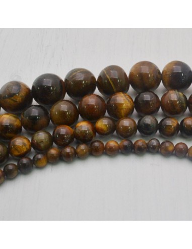 Occhio di tigre  tondo liscio 3 mm - 10 mm Pietra Dura  per i tuoi gioielli