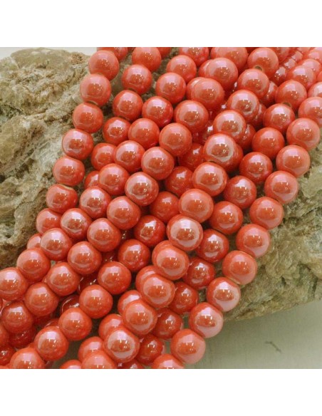 Filo di perle rotonde in ceramica smaltata 8 mm 47pz Gioie d'Oriente
