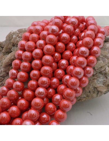 Filo di perle rotonde in ceramica smaltata 10 mm 33pz Gioie d'Oriente
