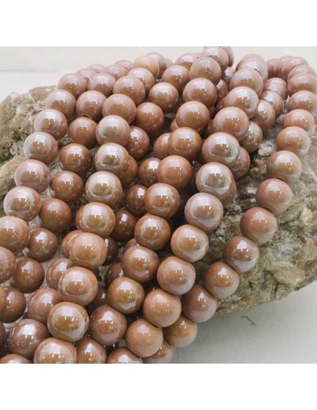 Filo di perle rotonde in ceramica smaltata 10 mm 33pz Gioie d'Oriente