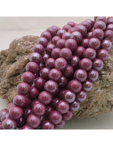 Filo di perle rotonde in ceramica smaltata 10 mm 33pz Gioie d'Oriente