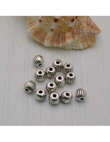 Distanziatori Perline tondo RIGATA 4 mm da 20 pz in metallo per bigiotteria