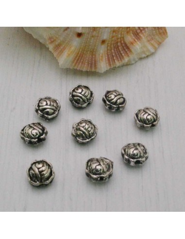 Distanziatori Perline tondo Rosalina 6 x 4 mm da 10 pz  in metallo per bigiotteria