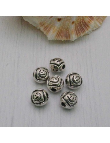 Distanziatori Perline tondo Rosalina 6 x 4 mm da 10 pz  in metallo per bigiotteria
