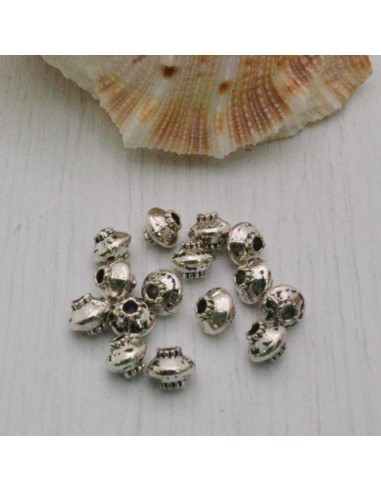 Distanziatore a forma di palla rigata 4 x 5 mm 26 pezzi in metallo per bigiotteria