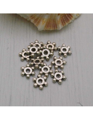 Distanziatore a rondella piatta a fiore piccola 7 mm 25 pz in metallo per bigiotteria
