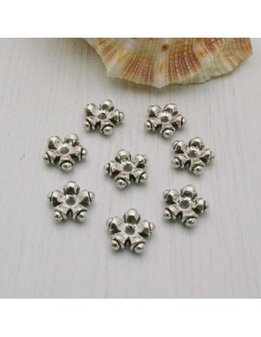 Distanziatore a rondella piatta a fiore piccola 8 mm 13 pz in metallo per bigiotteria