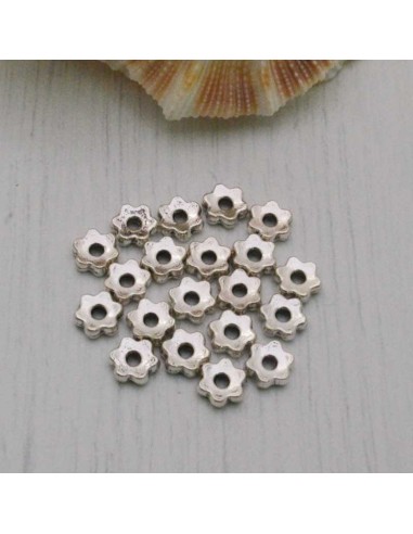 Distanziatore a rondella piatta a fiore piccola 4 mm 45 pz in metallo per bigiotteria