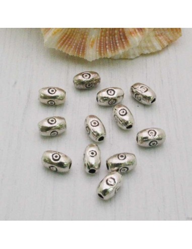 Distanziatore a cilindro OVALI  a  piccola 6 x 4 mm 22 pz in metallo per bigiotteria