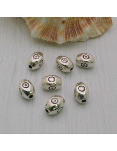 Distanziatore a cilindro OVALI  a  piccola 7 x 5 mm 10 pz in metallo per bigiotteria