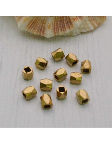 Distanziatore a magnetiche sfaccettate piccola 4 mm 15 pz in ottone per bigiotteria 