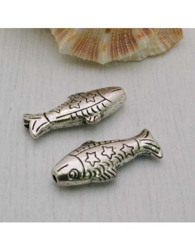 Distanziatori per Bigiotteria  Inframezzi pesce decorati 25 mm 2 Pz in metallo per bigiotteria