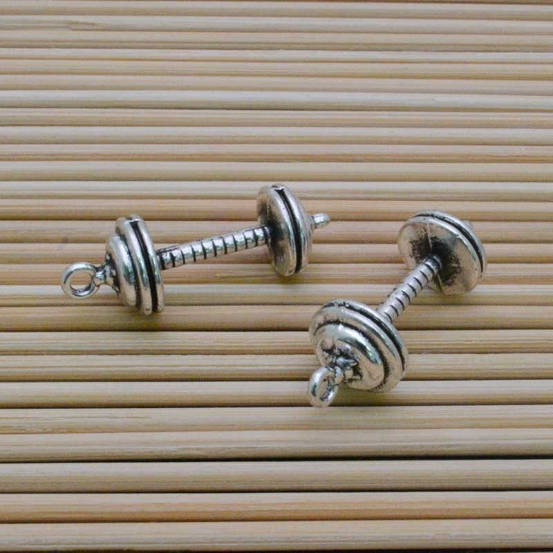 Ciondoli sport palestra manubrio 30 x 11 mm 1 pz per bigiotteria